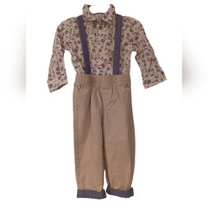 Wonder Nation 2pc suspenders outfit overall matching set 12m